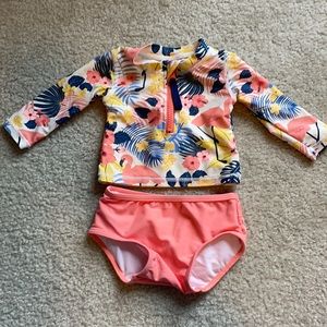 Ruffle butts baby swim long sleeve top and bottom 3-6 months